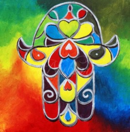 hamsa painting schilderij