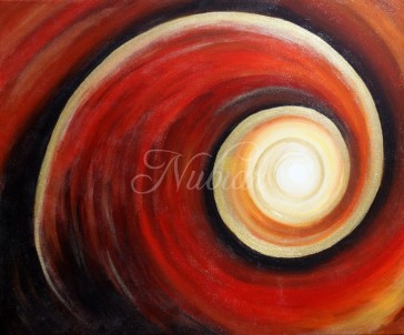 schilderij abstract rood geel bruin