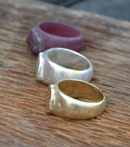 stoere herenring goud zilver