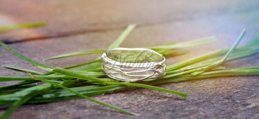 zilveren gras ring