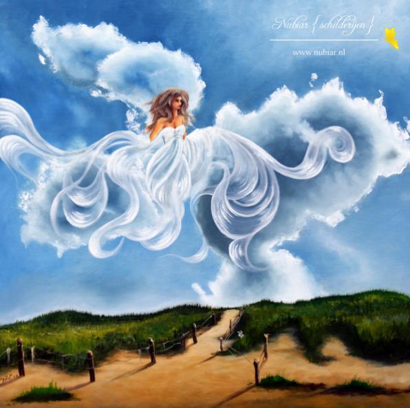 Schilderij godin van de wind
