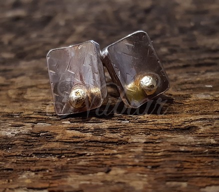Zilveren oorbellen met goud